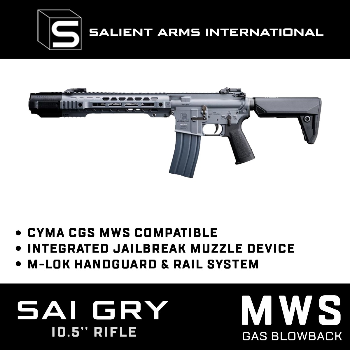 Jailbreak Salient Arms GRY G&P SAI Airsoft salient M4用 