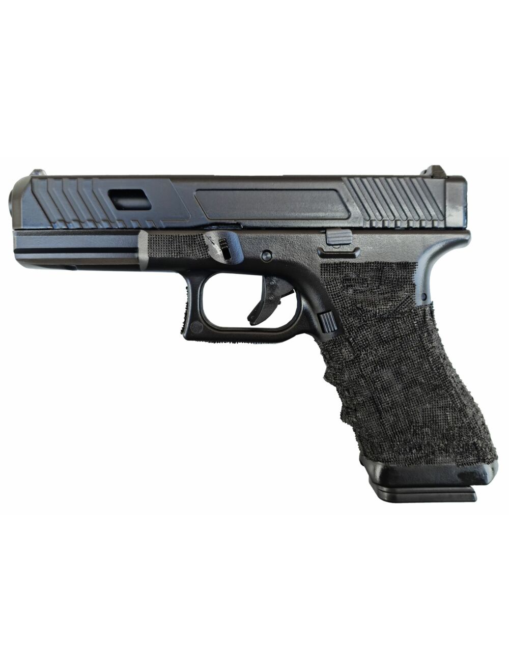 Huntsman Tactical H17 TT Custom Gas Blowback Pistol (Metal Slide - Hand Stippled Grip - Black)
