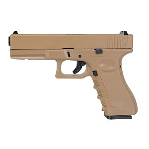 Huntsman Tactical H17 Gas Blowback Pistol (Metal Slide - Polymer Body - with Case - Tan)