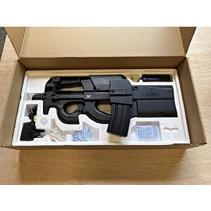 JG D90 SMG with Inbuilt Drum & M4 Magazine (Black - Inc. Battery and Charger - P98-1) - Unknown Fault or Ex. Display