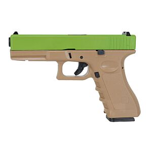 Huntsman Tactical H17 Gas Blowback Pistol (Metal Slide - Polymer Body - with Case - Green)