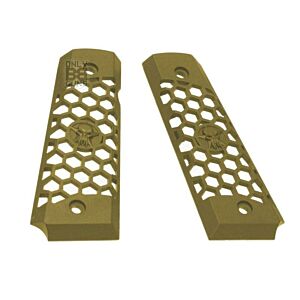 WE 1911 Hex Cut Grip Set (Full Metal - Tan)