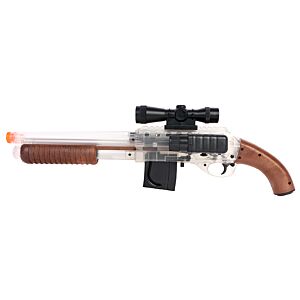 Mossberg M590 Spring Shotgun with Mock Scope, Flash Light, 2 Mags. and 500 BB's (Short - Clear - Cybergun - RT270755)