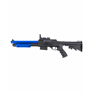 Vigor M870 Custom Tactical Pump Action Shotgun (RIS - Two Tone Blue - 0581C - M4 Stock Long)