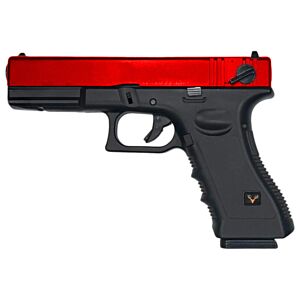 Huntsman Tactical  H18c Gas Blowback Semi/Full Auto. Pistol (Metal Slide - Polymer Body - with Case - Red)