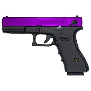 Huntsman Tactical  H18c Gas Blowback Semi/Full Auto. Pistol (Metal Slide - Polymer Body - with Case - Purple)