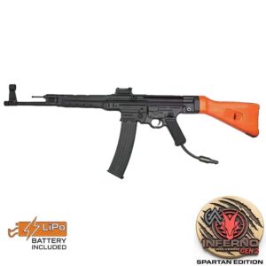 AGM/S&T MK44 AEG (Metal and Wood - Black - AGM/S&T-056B) with Pre-Installed Wolverine INFERNO Gen 2 Engine, Spartan Board & FCU Battery
