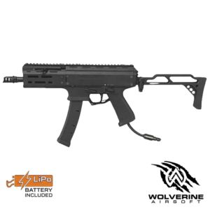 Well PRO WE05-1 9mm-Style AEG Airsoft Rifle with Pre-Installed Wolverine INFERNO Gen 2 Engine, Spartan Board & FCU Battery