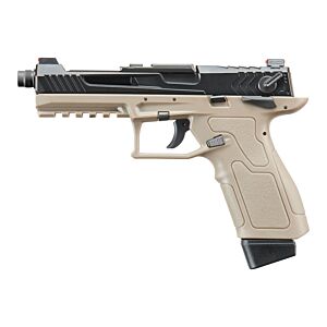 Lancer Tactical LTX Competition Select-Fire GBB Airsoft Pistol - Dark Knight FDE / Black