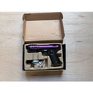 WE Galaxy 1911 Gas Blowback Pistol (Black Frame - Purple Slide) - No magazine - broken slide catch