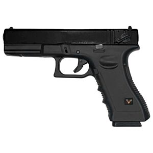 Huntsman Tactical  H18c Gas Blowback Semi/Full Auto. Pistol (Metal Slide - Polymer Body - with Case - Black)