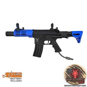 Huntsman Tactical M4 PDW M-Lok AEG (Polymer Body - HMT17-212752-BLUE) with Pre-Installed Wolverine INFERNO Gen 2 Engine, Spartan Board & FCU Battery