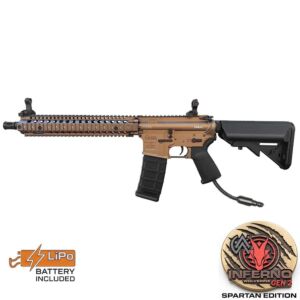 EMG x Daniel Defense DDM4 AEG (by Cyma - DE/Tan - CM105DDL-DE) with Pre-Installed Wolverine INFERNO Gen 2 Engine, Spartan Board & FCU Battery