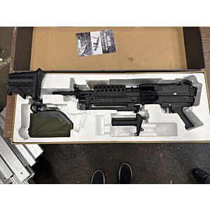 S&T MK46 Sports Line AEG (Black) - Gearbox works - missing barrel/hop unit - includes drum mag