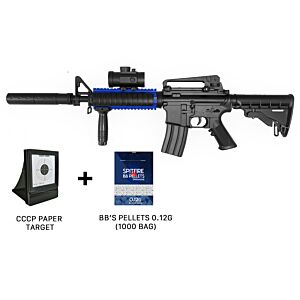 Bundle Deal - Double Eagle M83A1 M4 Carbine AEG (Blue ) + Target + BB's