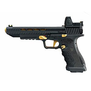 APS Mantis X Co2 Blowback Pistol with RMR Sight (Black/Gold - ACP621)