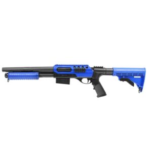 Double Eagle M47D1 Tactical Pump-Action Spring Airsoft Shotgun - Blue (M47D1-BL)