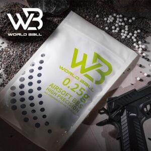 World Ball High Precision 6mm BB Pellets - 0.25g - White - 1 Kilo - Standard